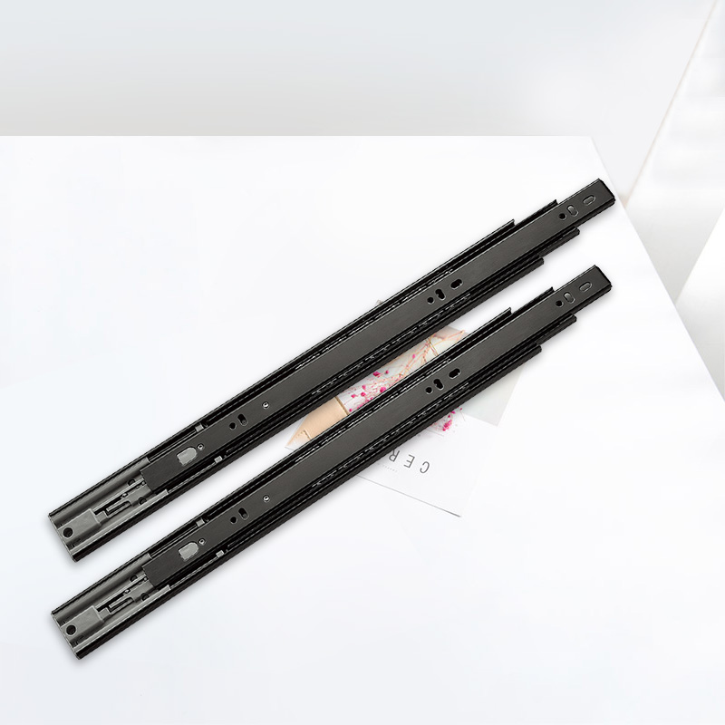 顶固抽屉滑轨导轨条静音阻尼缓冲三节轨抽拉推拉橱柜滑道轨道侧装