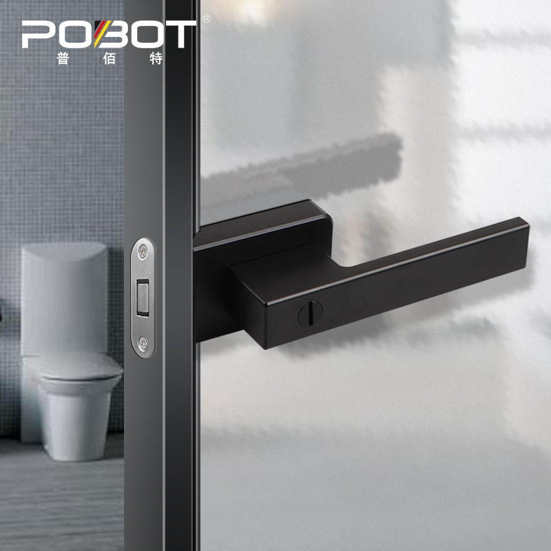 极窄边框玻璃门锁卫生间磁吸锁静音室内门铝合金平开有框门带钥匙