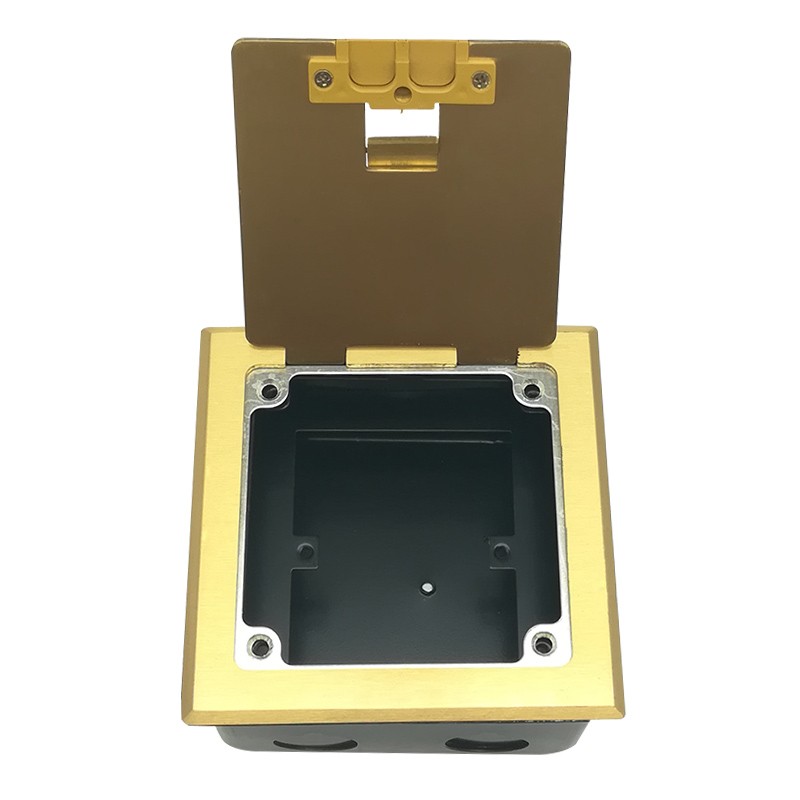 120隐藏式不锈钢地插铜侧插开启式装86面板空架地板面插座出线口