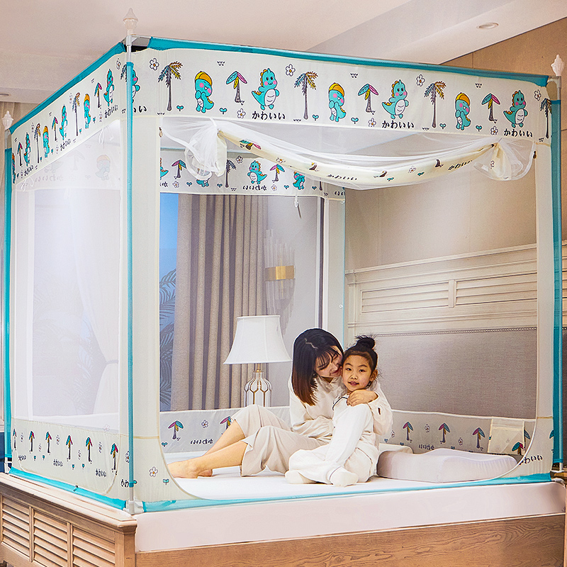 蚊帐家用1.m床加密蒙古包免安装儿童防蚊罩支架固定方便拆洗