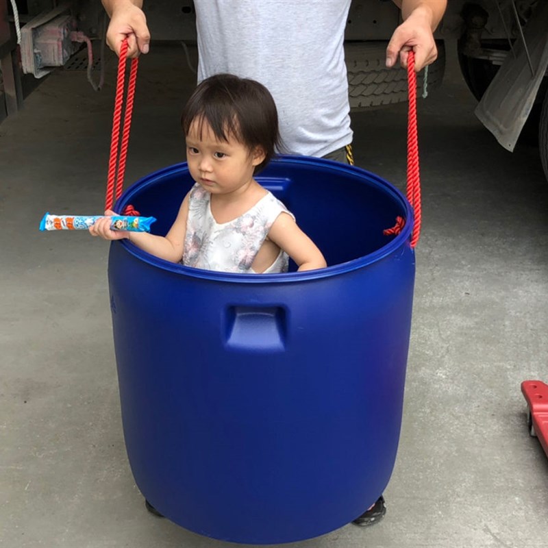 升法兰化工塑料桶大口L运输鱼桶G铁箍环桶油桶潲水桶