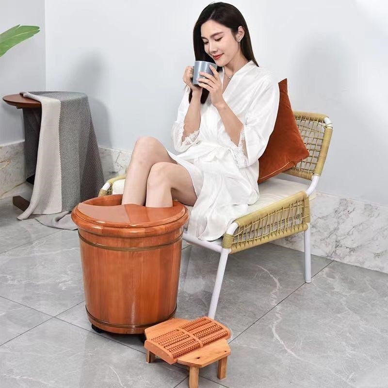 橡木泡脚桶木桶过小腿实木洗脚木盆家用泡脚木桶加厚足浴盆洗脚盆