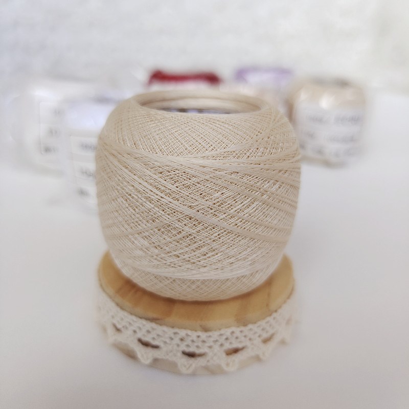 纷颜10号极细蕾丝线7个颜色白色可染色中里蕾丝线平替微钩娃衣用