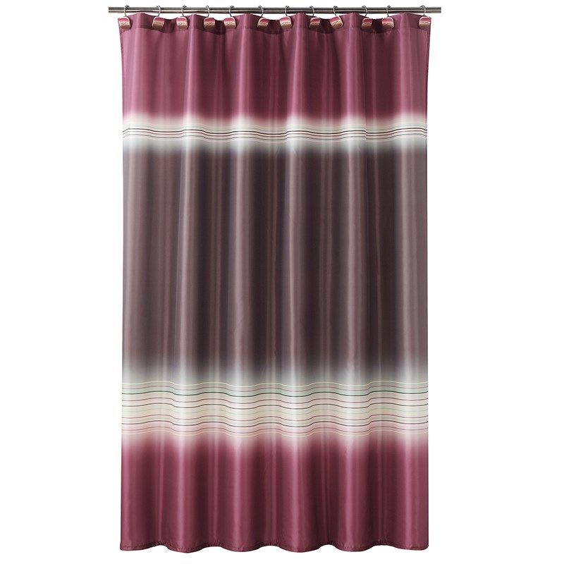 欧式华贵渐变横条纹防水加厚档涤纶布浴室环保印浴帘,家庭/个人清洁工具,浴帘,淘宝优惠券,粉丝福利购,淘宝优惠卷