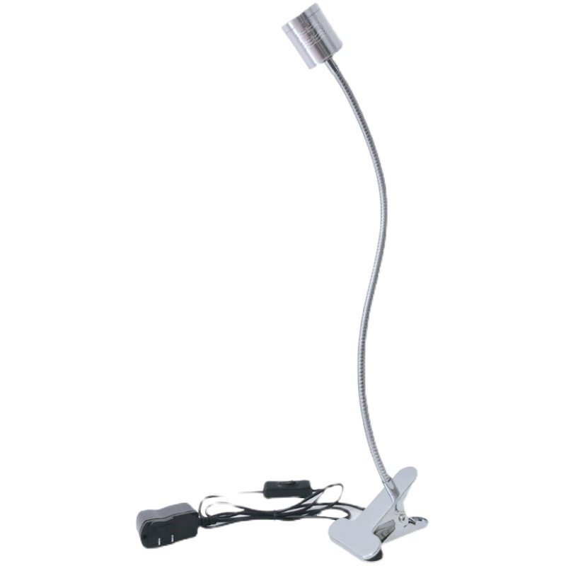 led插电聚光金属软管万向铁夹长臂床头台灯机床鱼缸纹绣美甲射灯