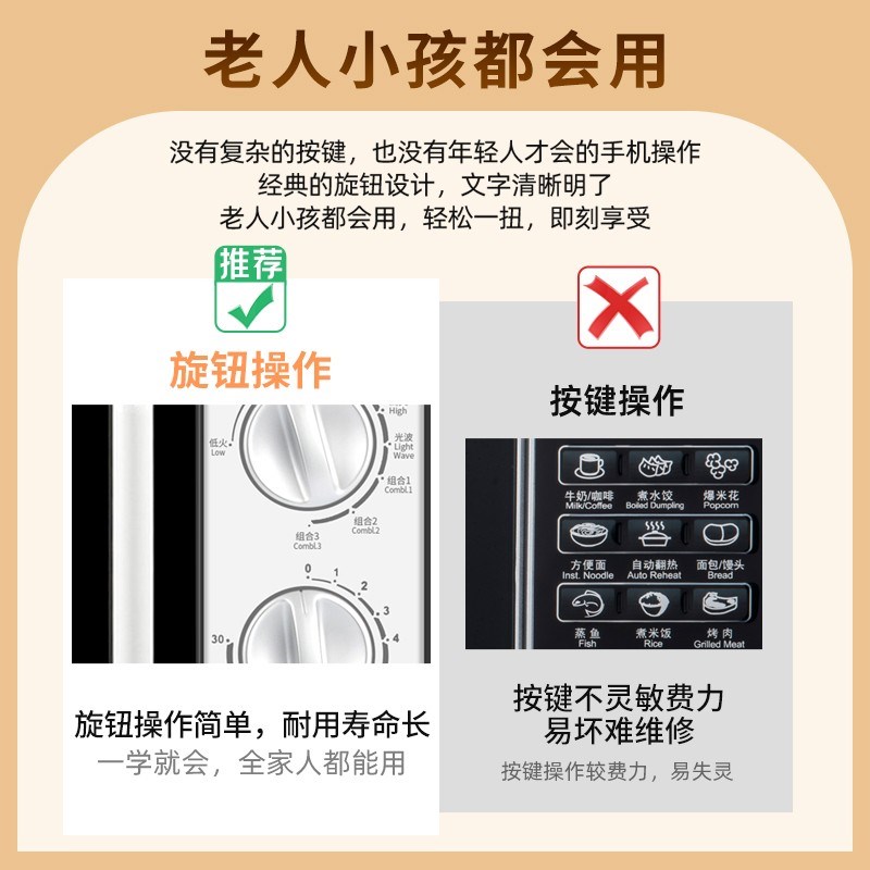 格兰仕微波炉家用小型多功能光波炉烤箱一体机20升平板机械式DGSO