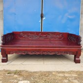 北方老榆木罗汉床白茬白坯实木床仿古床客厅沙发床新家具