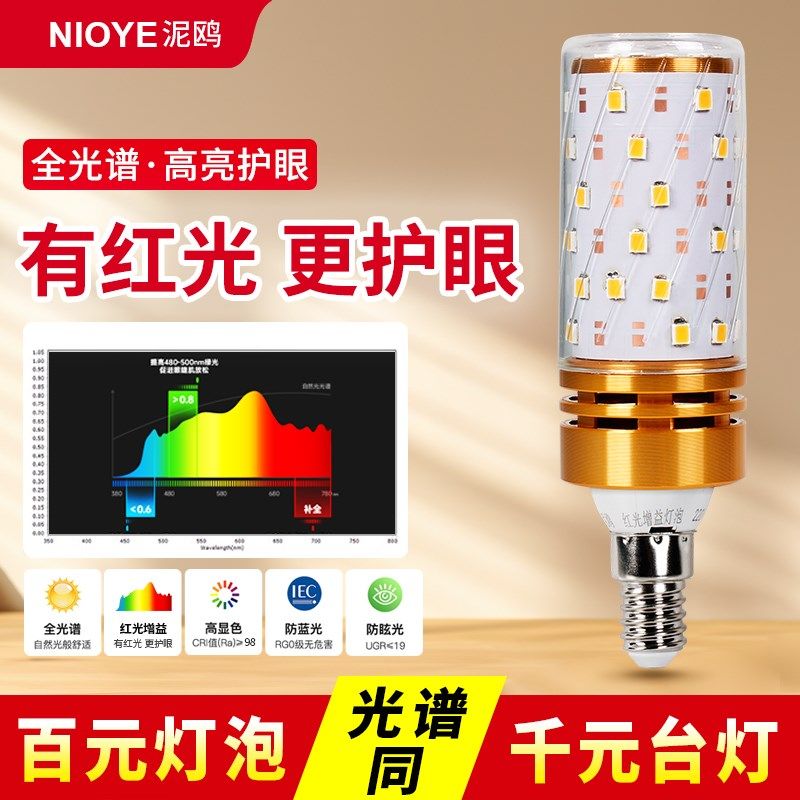 红光增益护眼灯泡学习吊灯显色指全光谱玉米螺口ld灯泡,家装灯饰光源,LED玉米灯,淘宝优惠券,粉丝福利购,淘宝优惠卷
