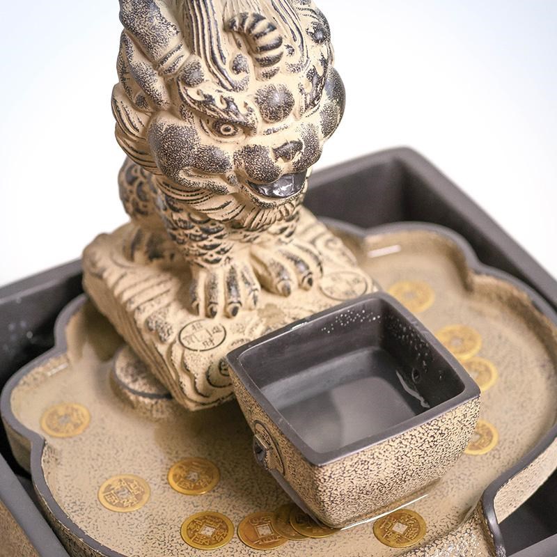 日进斗金麒麟流水生财摆件循环水办公室桌面茶室招财乔迁业礼品