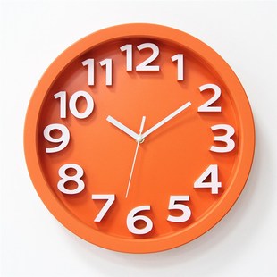 现代挂钟客厅客厅钟表时钟大数字挂表静音太阳创意免打