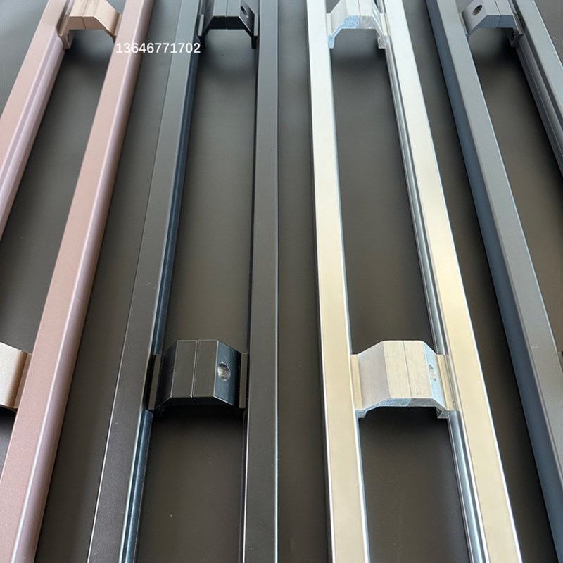 玻璃门把手肯德基有框门拉手哑黑方管抗指纹包厢木门通用里外对装