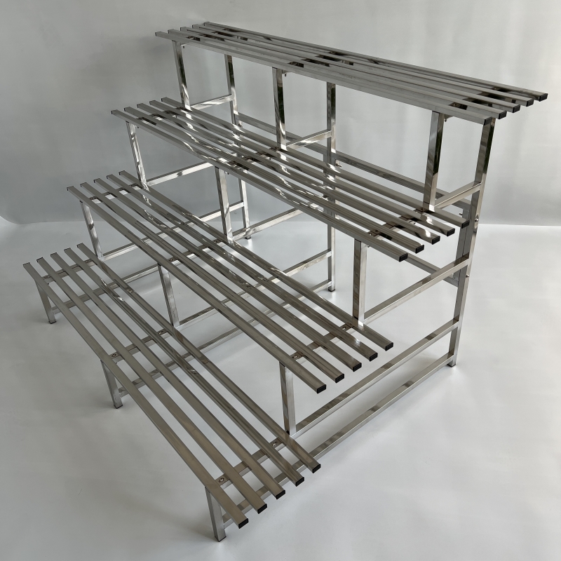 不锈钢阳台花架子阶梯落地式户内外多层肉花盆架置物铁艺装饰客厅