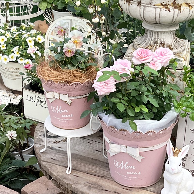 田园铁艺复古做旧铁艺迷你公小椅子花架花凳拍摄道具花园