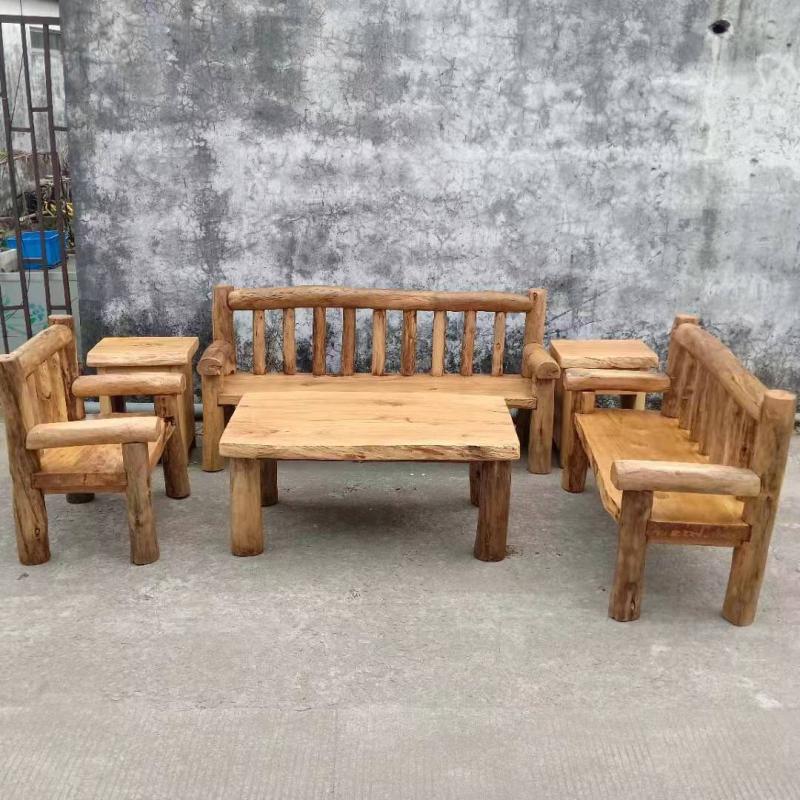 原生态实木沙发茶几樟木家具客厅接待三人小户型整装