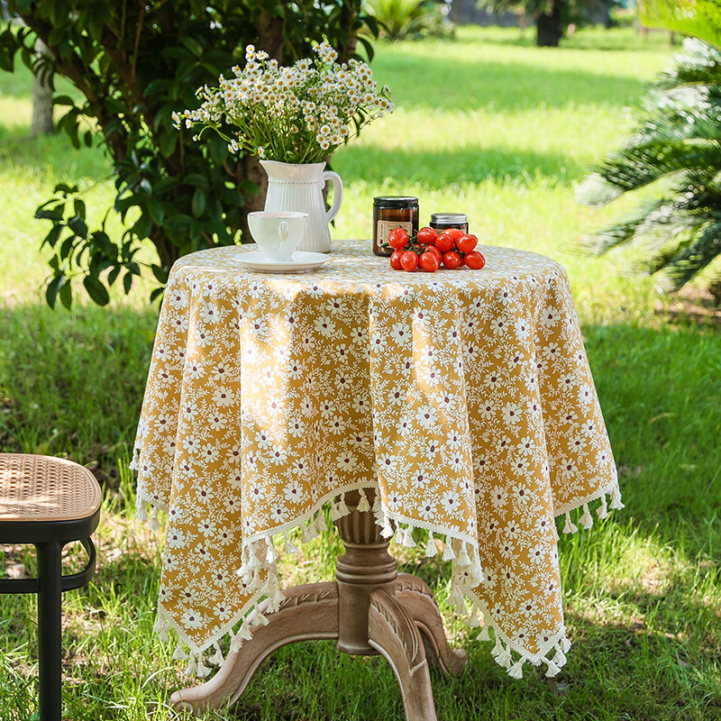 清新文艺碎花桌布田园野餐餐桌垫布长方形圆桌装饰茶几台布防尘布