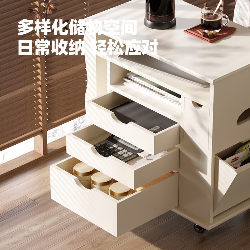 沙发侧边柜边柜可移动小茶几客厅侧边柜家用奶油风边几小桌子角几