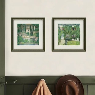 法式复古客厅装饰画里姆特艺术挂画九联实木框背景墙壁画