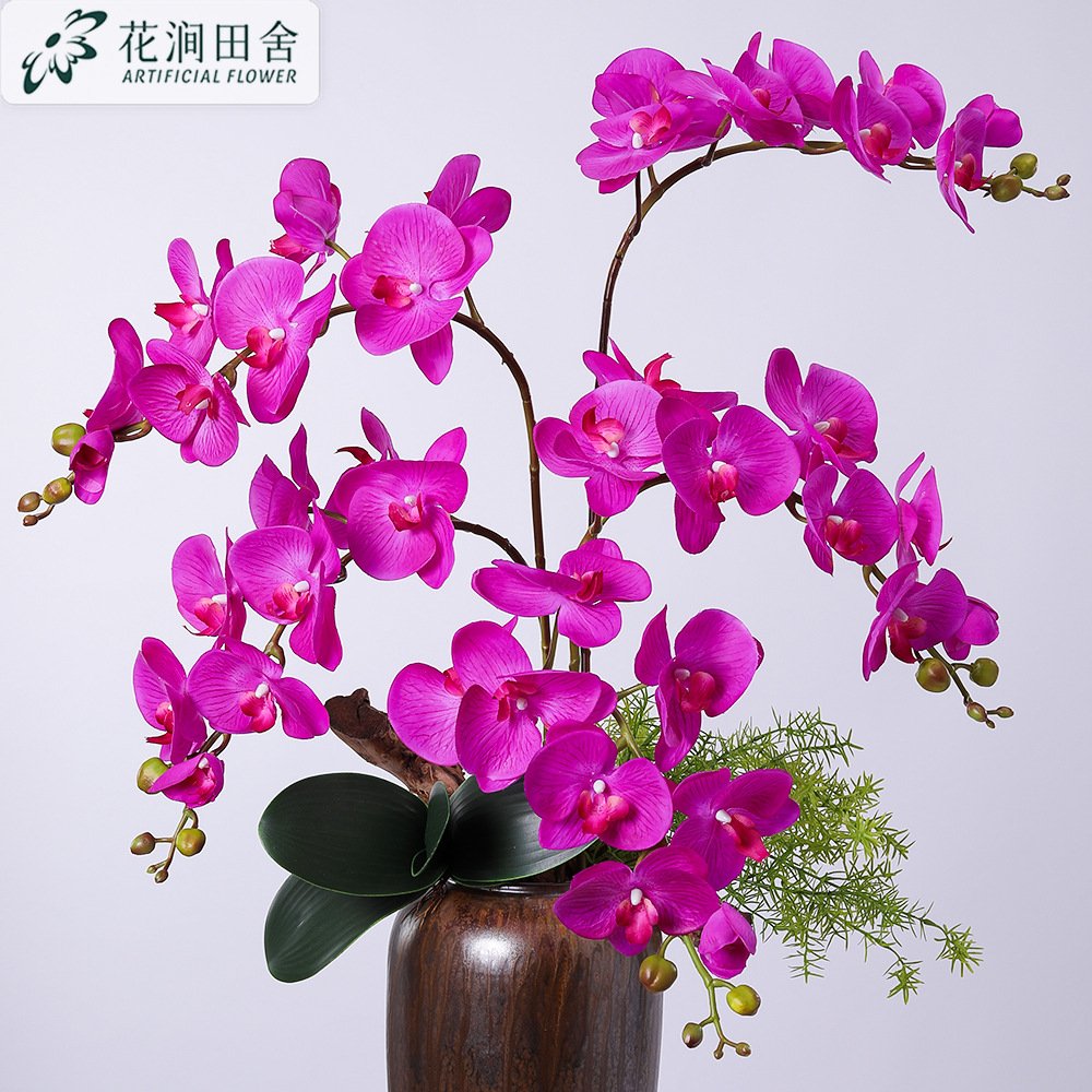 仿真花蝴蝶兰手感大号蝴蝶兰轻奢摆件婚庆假花装饰客厅落地装饰