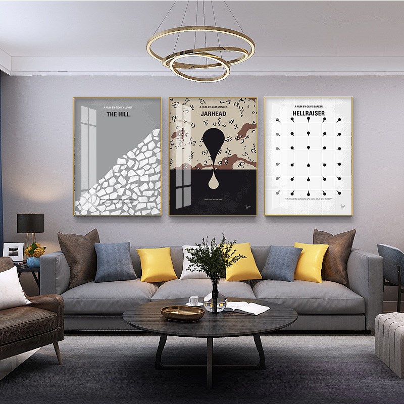 现代简约客厅装饰画几何抽象画挂画沙发背景墙壁画时尚创意组合画