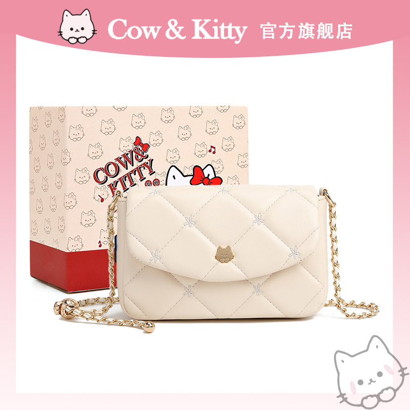 Cow&Kitty高级感小方包女式2025新款小众时尚简约百搭通勤斜挎包,箱包皮具/热销女包/男包,小方包,淘宝优惠券,粉丝福利购,淘宝优惠卷
