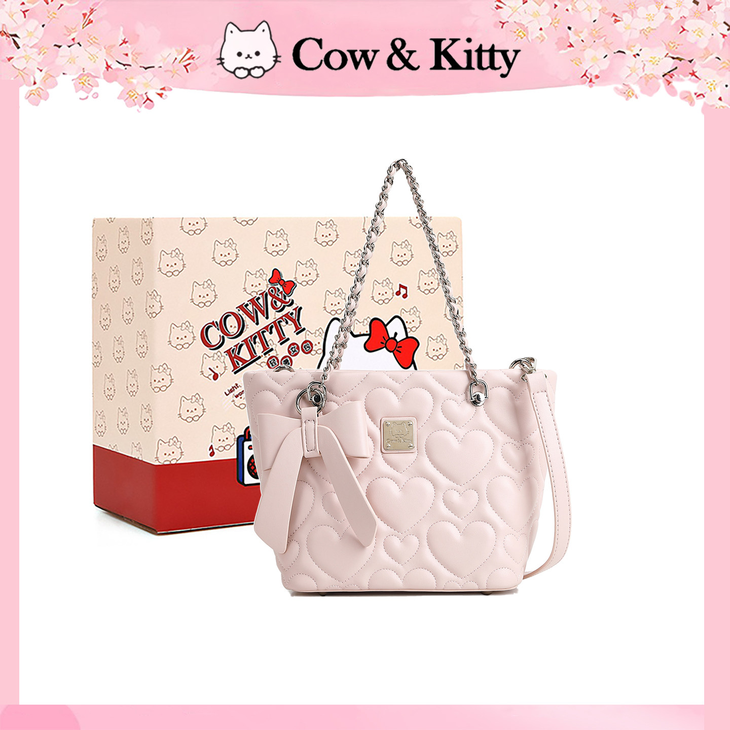 Cow&Kitty少女减龄链条单肩包包女2025新款轻奢小众高级感斜挎包