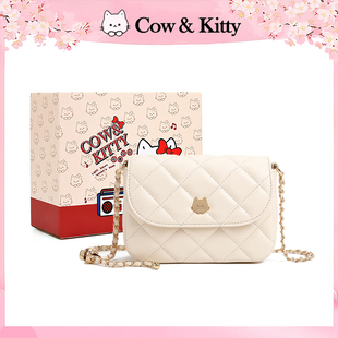 Cow&Kitty超火小方包女2025新款小众时尚菱格纯色日常通勤斜挎包