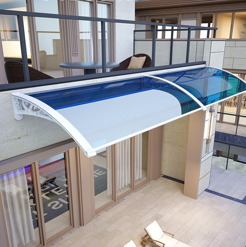 塑钢耐力板雨棚静音无声透明雨蓬窗户门上空调外机阳台遮阳蓬雨搭