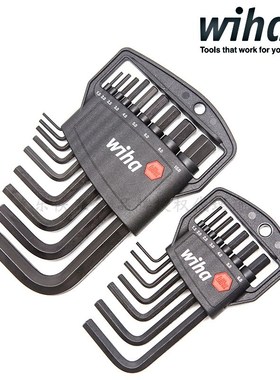 进口德国wiha威汉350H9公制短平头内六角扳手9件套装 06378 06379