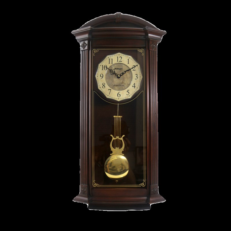 威灵顿实木钟表客厅挂钟复古静音钟客厅大号座钟报时钟精工机芯