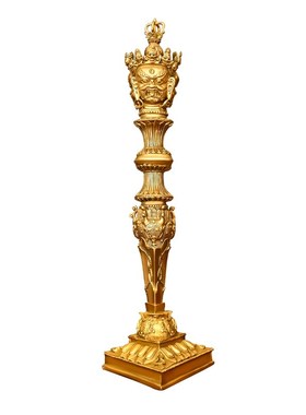 铜金刚杵降魔杵法器黄铜马头明王三面普巴杵金刚橛摆件带底座大号