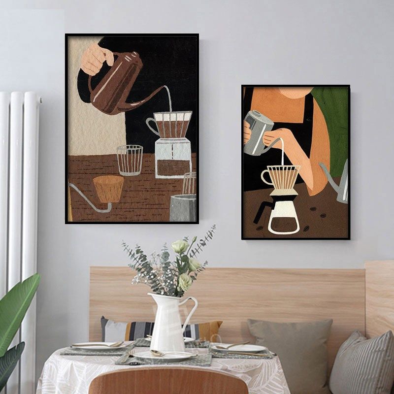 咖啡风味轮SCAA挂画咖啡文化产区装饰画咖啡厅创意复古西餐厅挂画