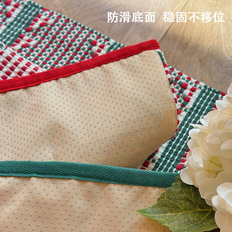 棉线编织防滑地垫入门垫门口家用卧室多巴胺儿童房长方垫沙发坐垫