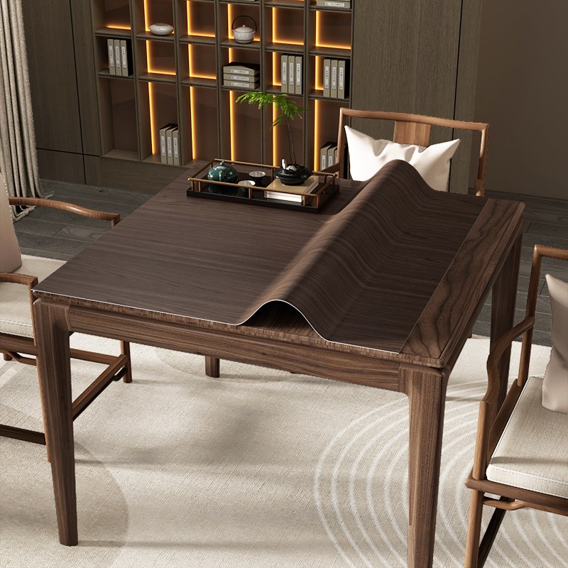 木纹皮革正方形桌垫防水防油防烫免洗pvc四方桌八仙桌餐桌垫桌布