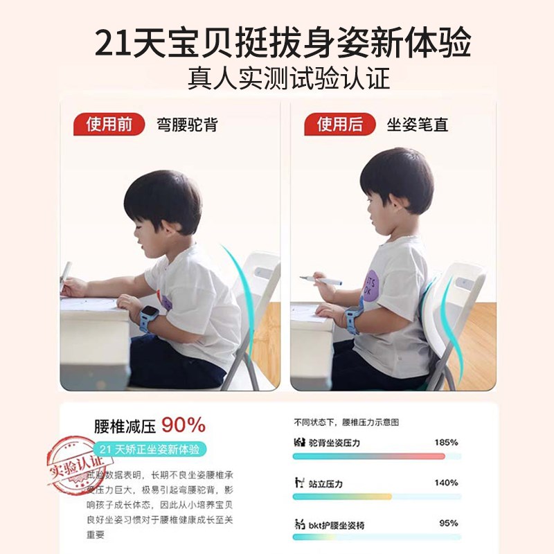 德国儿童写作业椅坐姿矫正防驼背座椅护腰正脊靠背小椅子学习读书
