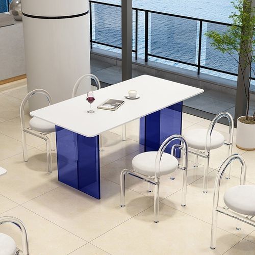 悬浮茶桌岩板客厅家用餐桌奶茶店接待处休闲区办公室商用桌