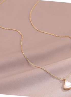 轻奢设计师金色贝壳扇形锁骨链