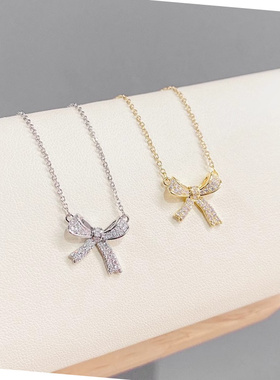 2025新款蝴蝶结钛钢锁骨链女