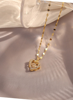 轻奢小众金色爱心钛钢锁骨链