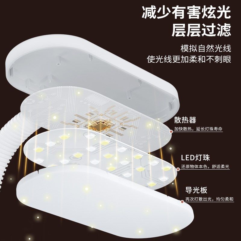 大灯头一体台灯插座多功能带USB插线板电线插板带线护眼床头灯