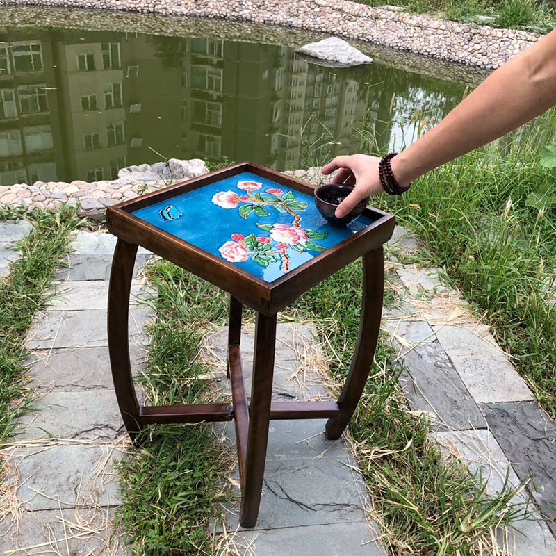 老榆木实木镶嵌立体浮雕手绘外出带的茶几茶桌沙发边几,商业/办公家具,茶台/茶桌,淘宝优惠券,粉丝福利购,淘宝优惠卷