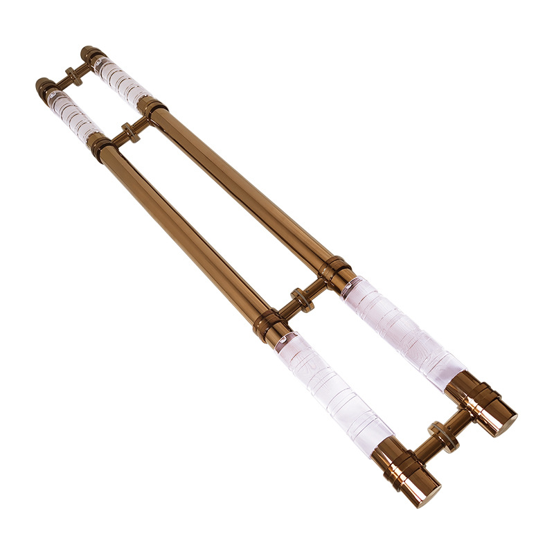 恒大拉手黑色水晶大门拉手 玻璃门把手 镀金古铜色不锈钢玫瑰金