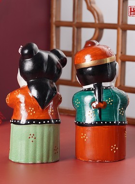童男童女喜庆陶瓷工艺品金童玉女善财童子新房装饰结婚礼品