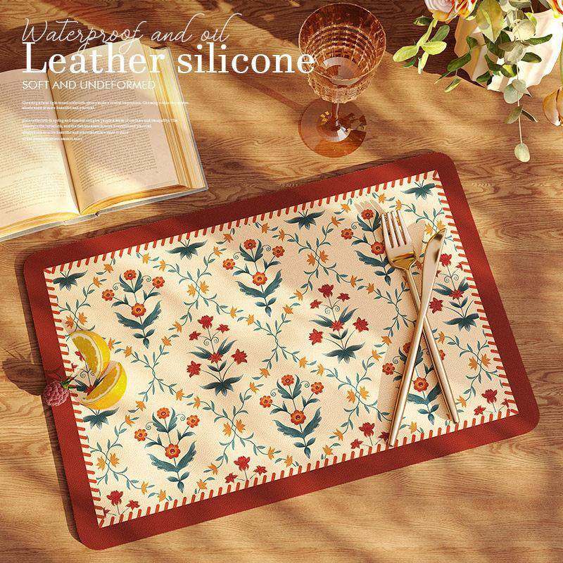 美式覆古餐垫高级感轻奢皮革防烫隔热垫网红高端西餐防水防油杯垫,居家布艺,餐垫,淘宝优惠券,粉丝福利购,淘宝优惠卷
