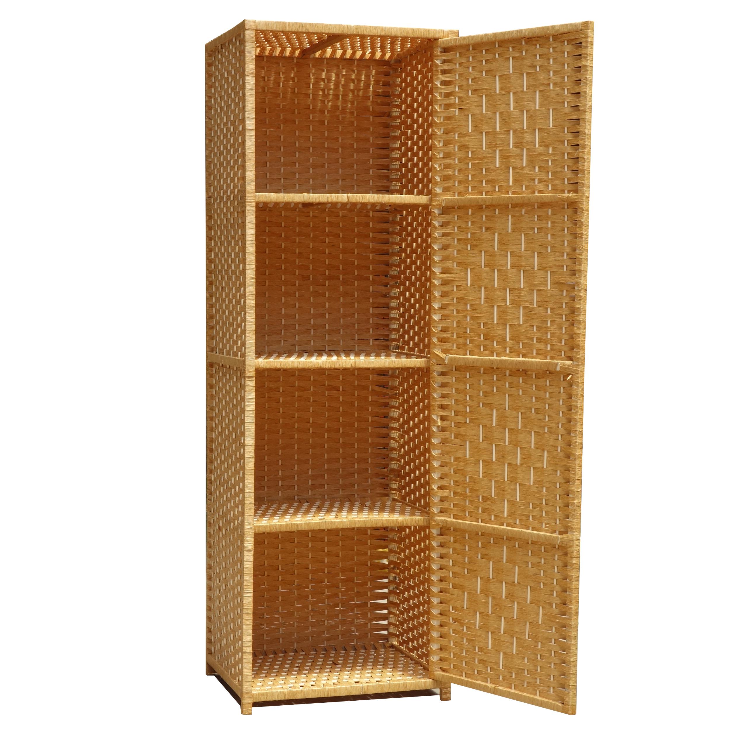 稻草宝宝简易衣柜加厚书柜阳台实木储物柜鞋柜儿童玩具柜储物柜