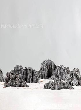 酸洗青龙石盆景假山石微景观鱼缸水族造景石英德石小英石天然原石