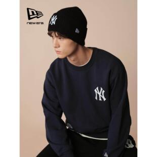 New Era纽亦华2025秋冬新款MLB卫衣套头上衣保暖NY圆领美式加绒潮