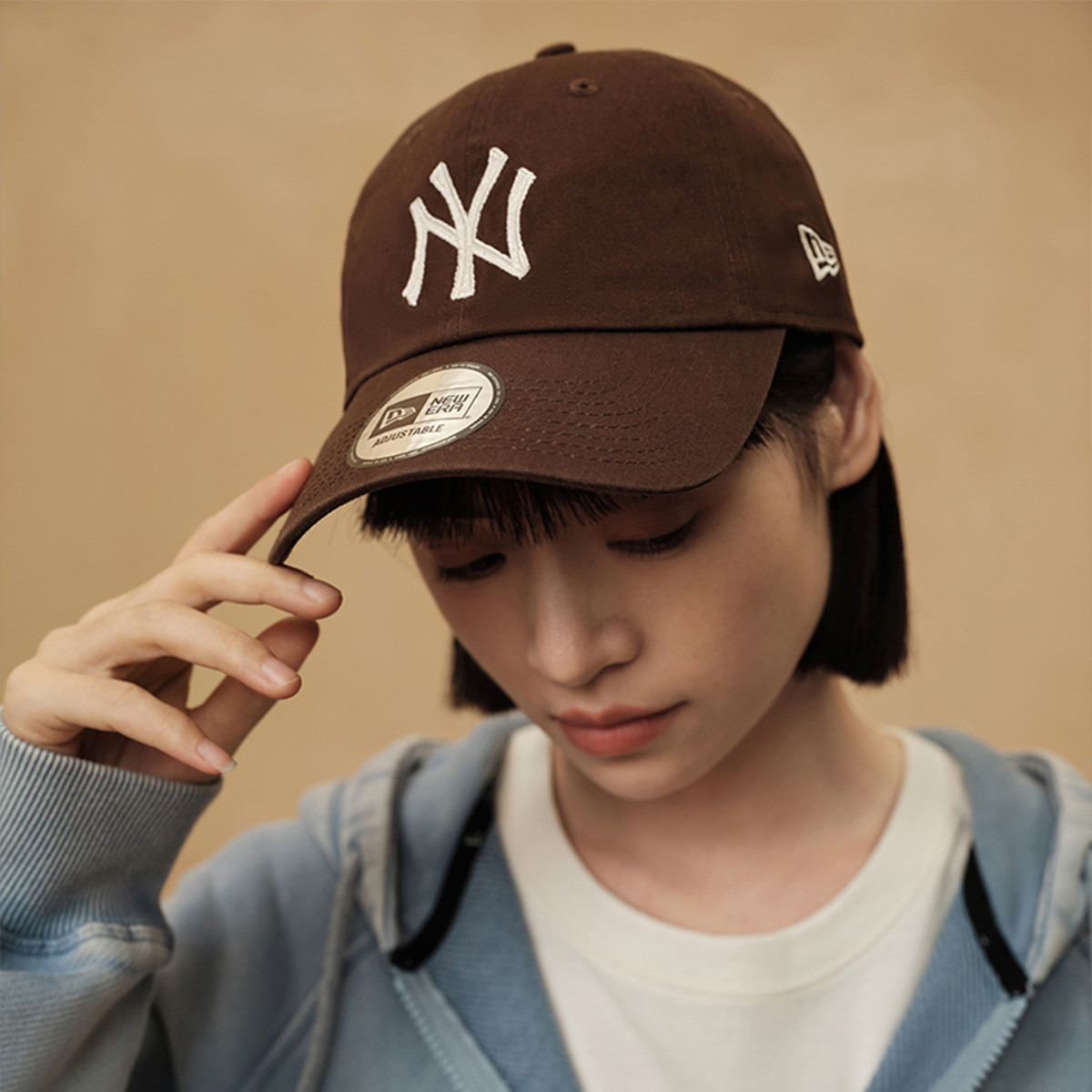 New Era纽亦华新款棒球帽弯檐NY刺绣男女帽子软顶鸭舌帽60428469