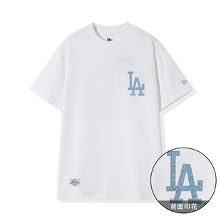 NewEra纽亦华运动针织短袖 T恤透气男女休闲MLB印花白色13086599