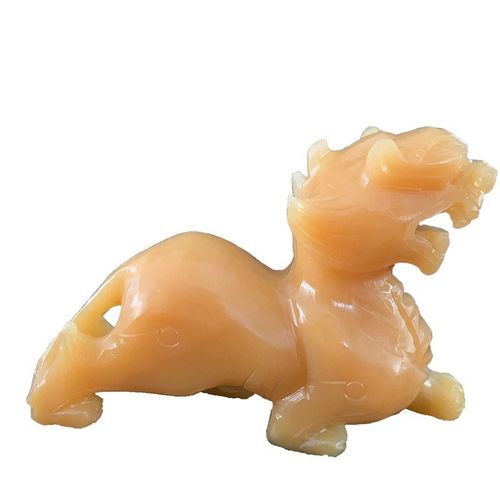 天然黄玉貔貅公母一对招财玉石皮丘玄关客厅店铺办公室摆设