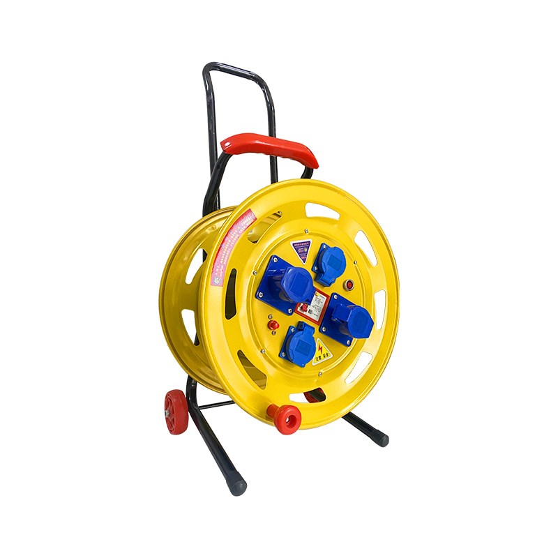 牛脾气防尘防水电缆盘卷线盘工业拖线盘轮铁加厚收线轮航空插座